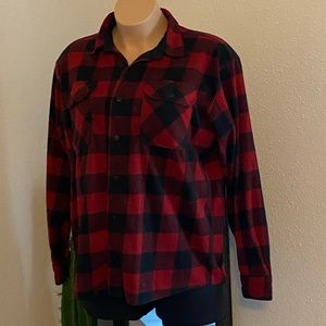 Unisex Black & White Plaid Wrangler Flannel Shirt